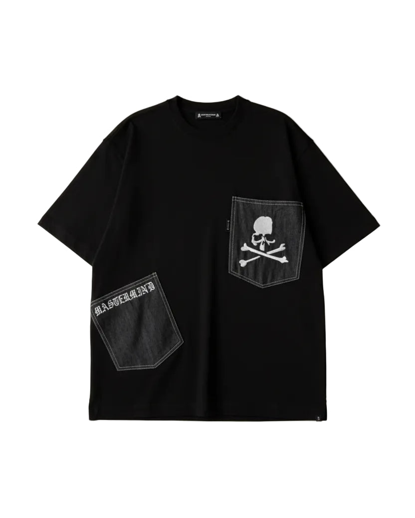 Mastermind Japan - Denim Patch Asymmetric Oversized T-Shirt