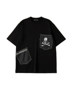 Mastermind Japan - Denim Patch Asymmetric Oversized T-Shirt
