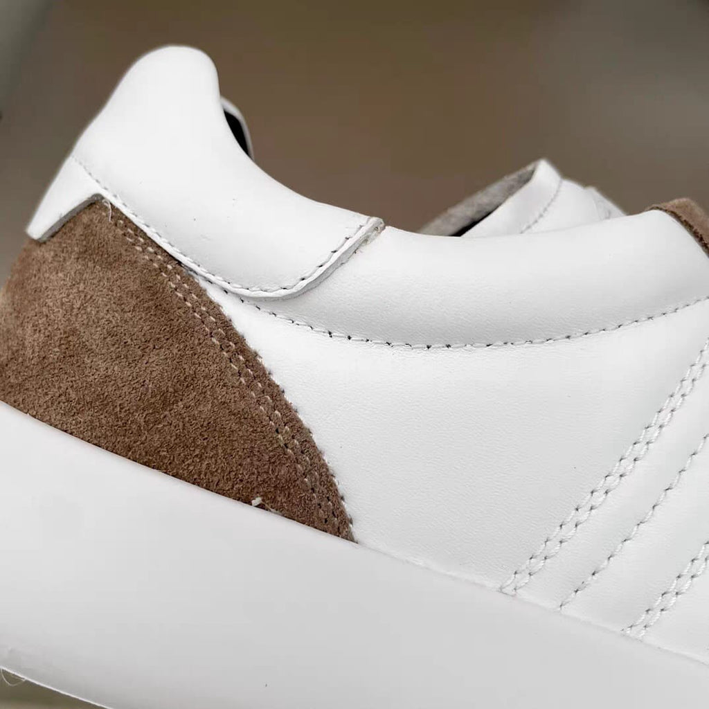 Brioni - White Leather and Brown Suede Low-Top Sneakers