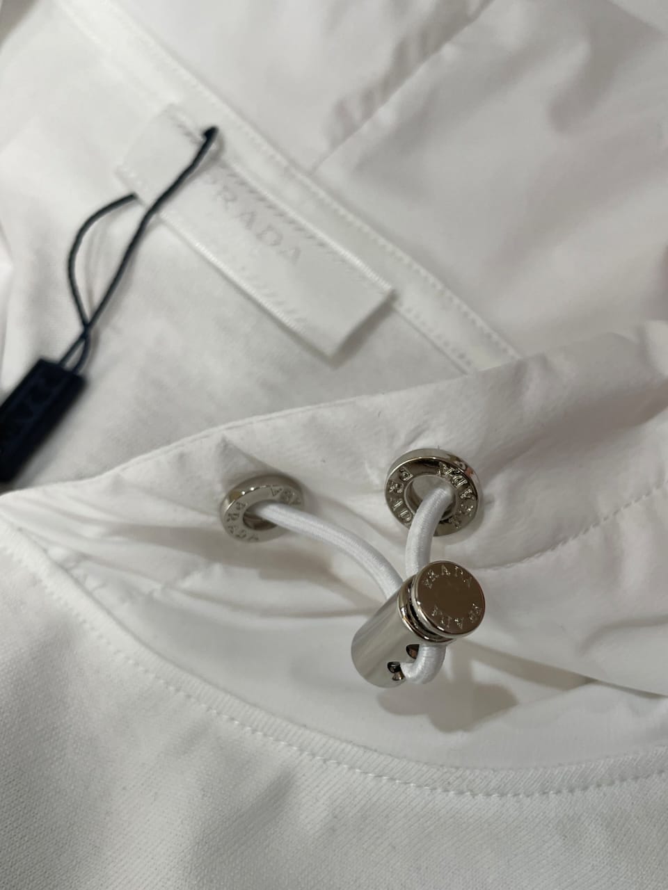 Prada - White Hooded T-Shirt