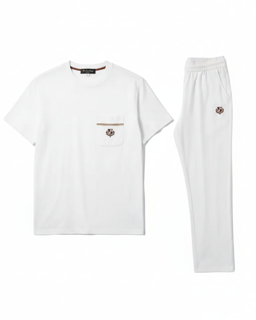 Loro Piana - Crest Embroidered Cotton Tracksuit Set (Optic White)