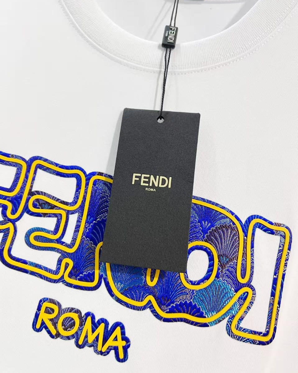 Fendi - Roma Bouclé Applique Oversized T-Shirt (Optic White)