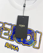 Fendi - Roma Bouclé Applique Oversized T-Shirt (Optic White)