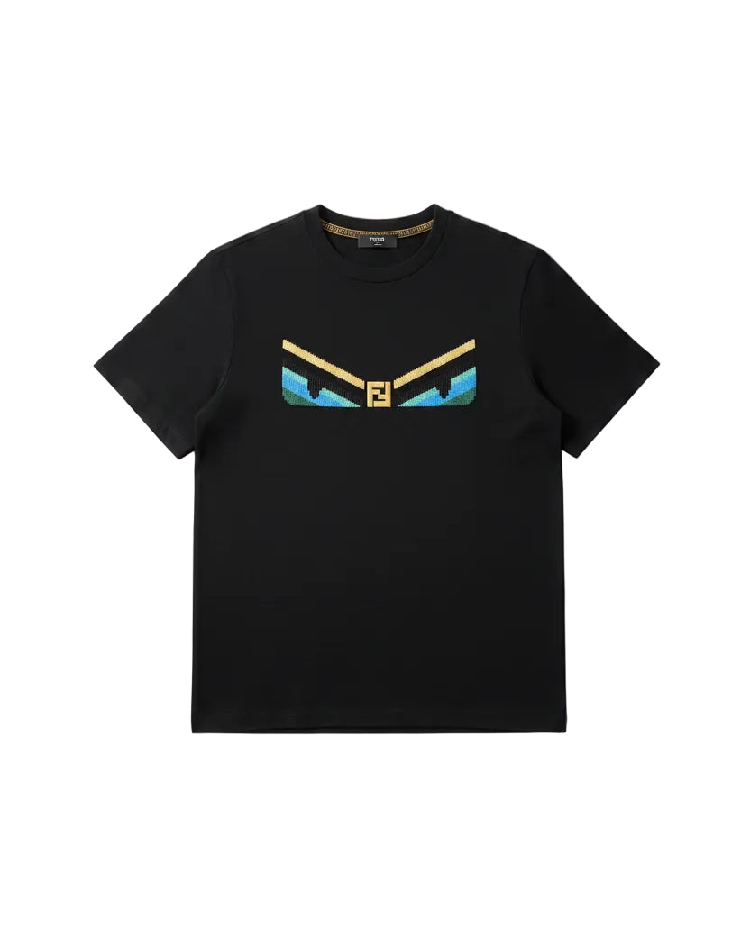 Fendi - Bag Bugs Eyes Knit Motif T-Shirt (Onyx Black)