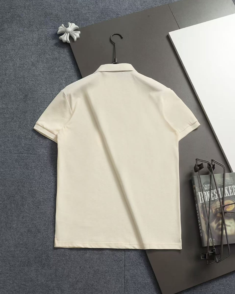 Gucci - Web Collar Cotton Pique Polo Shirt (Off-White)
