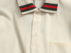 Gucci - Web Collar Cotton Pique Polo Shirt (Off-White)