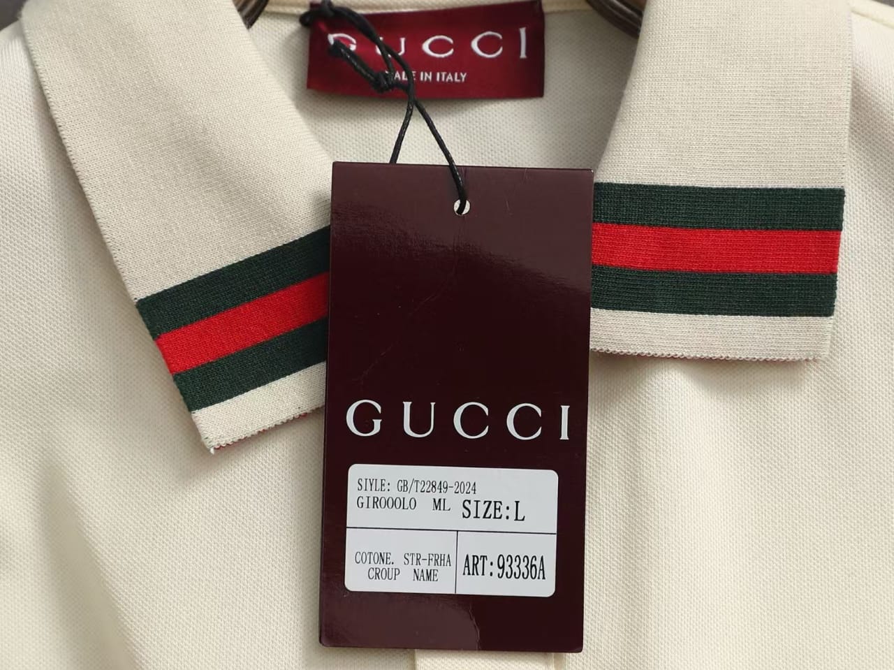 Gucci - Web Collar Cotton Pique Polo Shirt (Off-White)