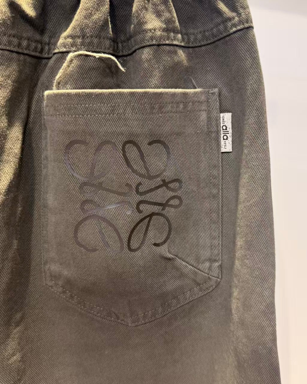 Loewe - Distressed Cargo Sweat Shorts (Washed Olive)