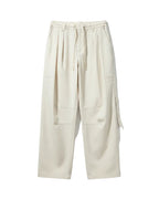 Maison Margiela - Distressed Linen-Cotton Utility Pants (Off-White)