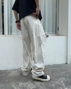 Maison Margiela - Distressed Linen-Cotton Utility Pants (Off-White)
