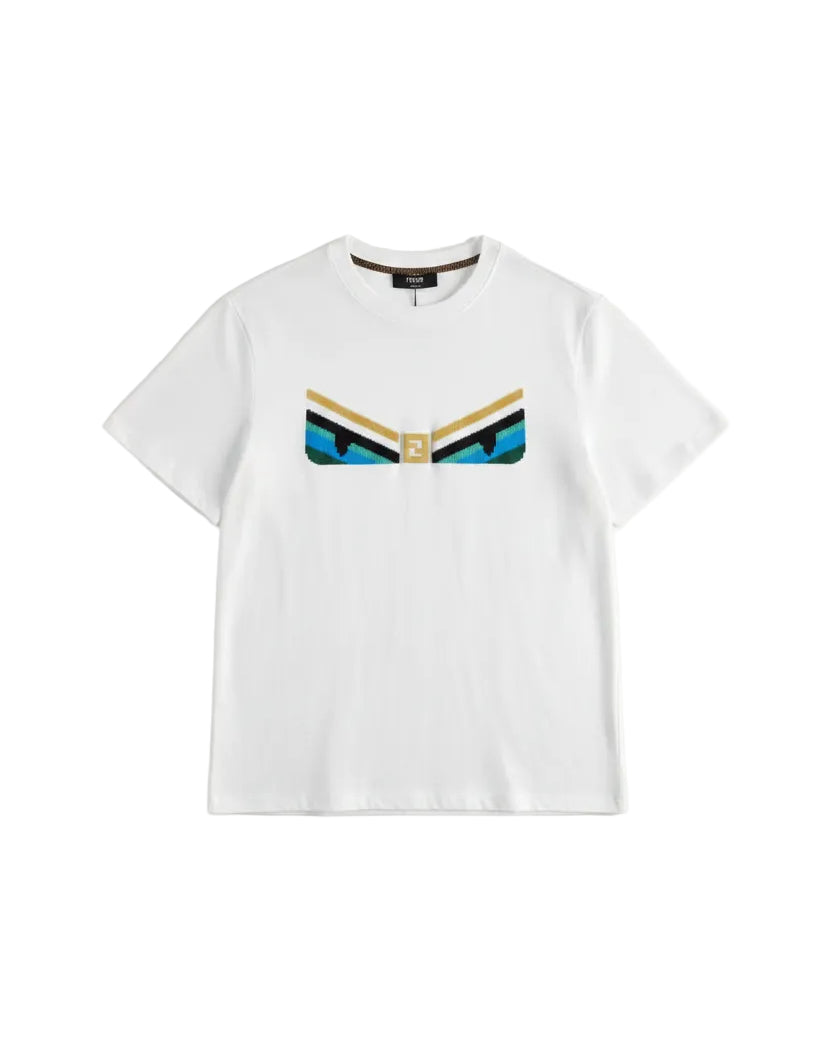 Fendi - Bag Bugs Eyes Knit Motif T-Shirt (Optic White)