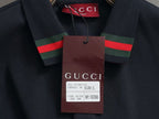 Gucci - Web Collar Cotton Pique Polo Shirt (Deep Navy)