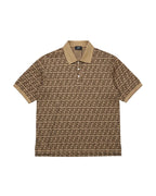 Fendi - FF All-Over Monogram Silk Polo Shirt (Tobacco Brown)