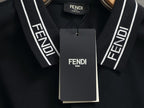 Fendi - Logo Jacquard Collar Cotton Polo Shirt (Onyx Black)
