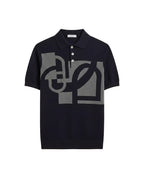 Hermès - Abstract Geometric Jacquard Knit Polo Shirt (Midnight Navy)