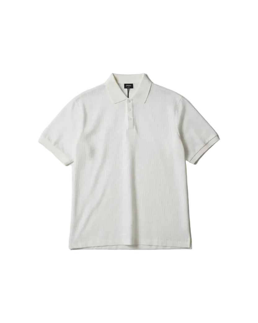 Fendi - FF All-Over Monogram Knit Polo Shirt (Optic White)