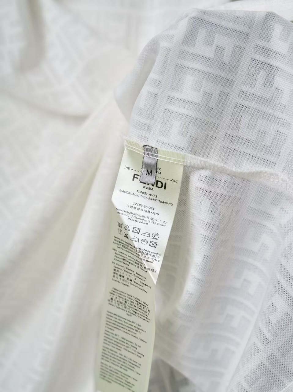 Fendi - FF All-Over Monogram Knit Polo Shirt (Optic White)
