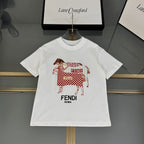 Fendi Kids - White Equestrian Horse T-shirt