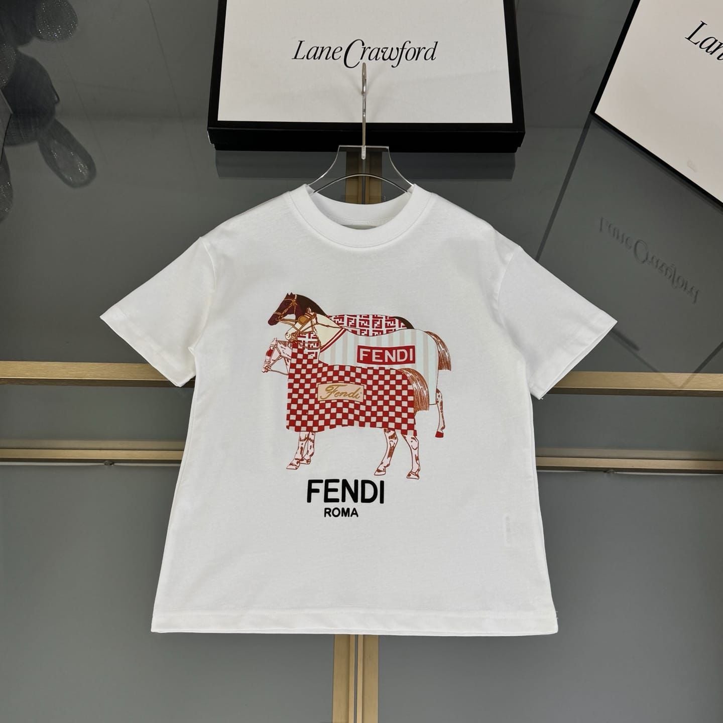 Fendi Kids - White Equestrian Horse T-shirt