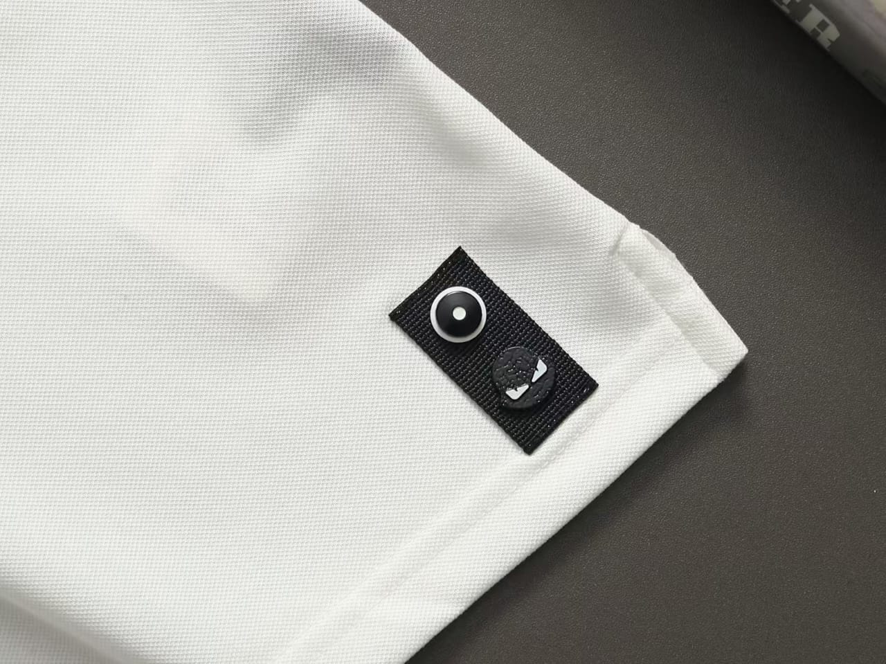 Fendi - Logo Jacquard Collar Cotton Polo Shirt (Optic White)