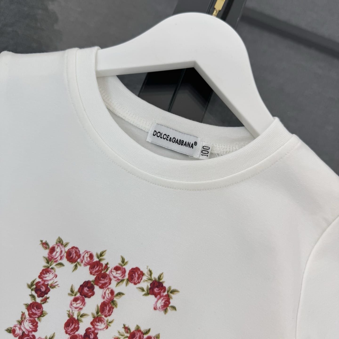 Dolce & Gabbana Kids - Rose DG Logo Drop-Waist Dress