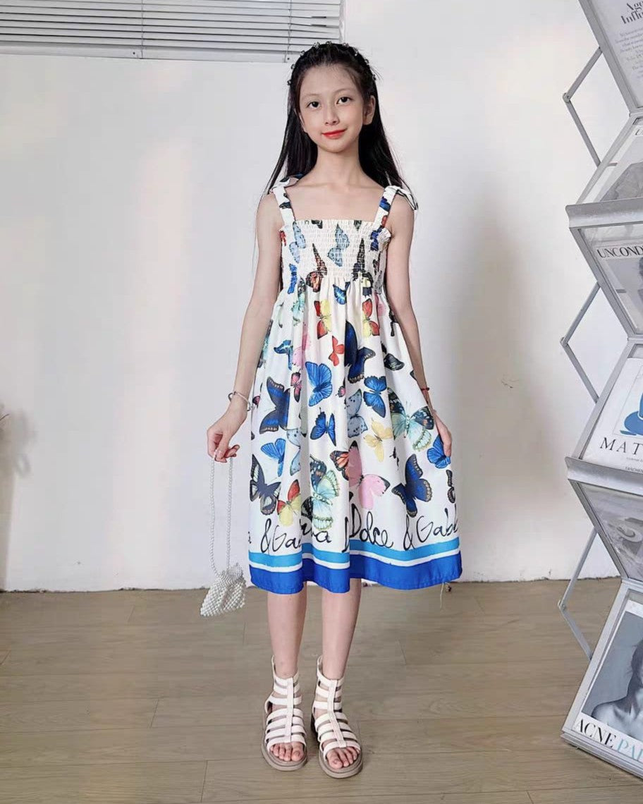 Dolce & Gabbana Kids - Butterfly Smocked Dress