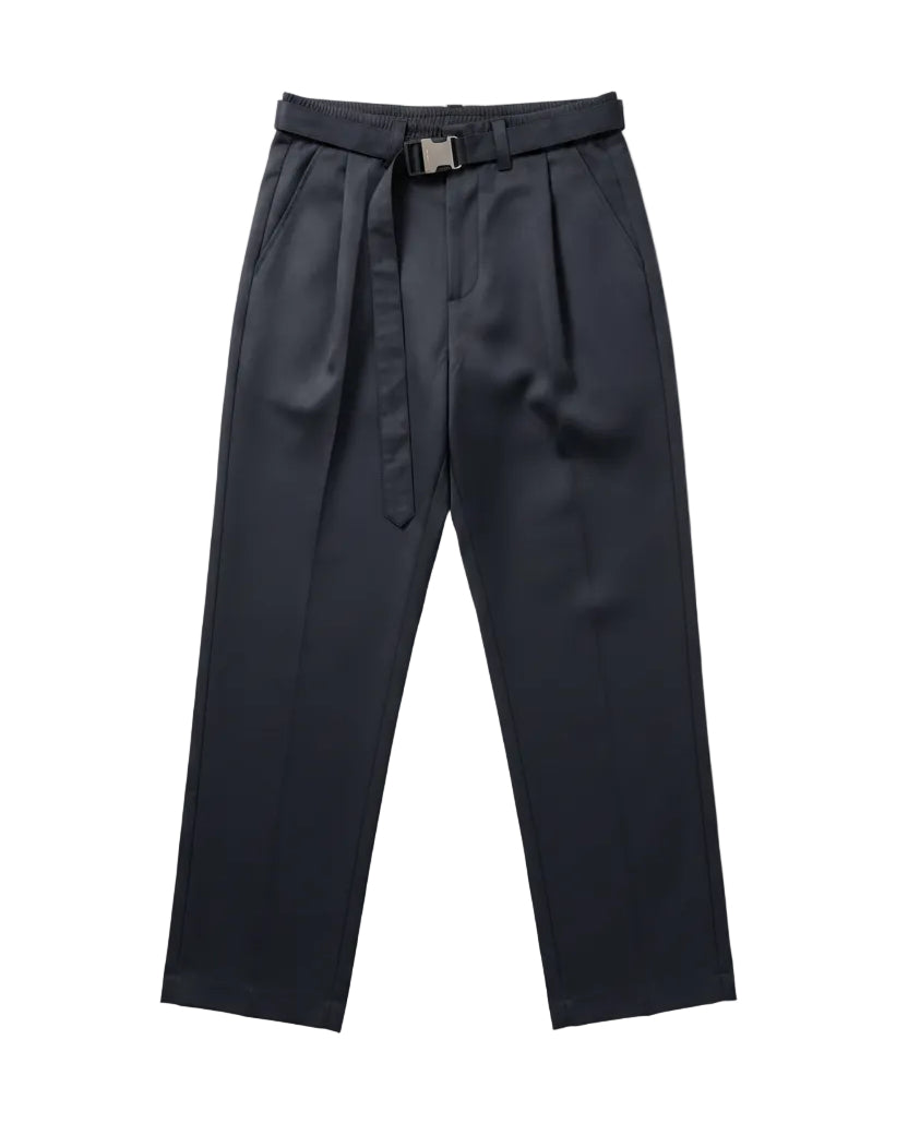 Prada - Belted Buckle Tapered Technical Trousers (Graphite Black)