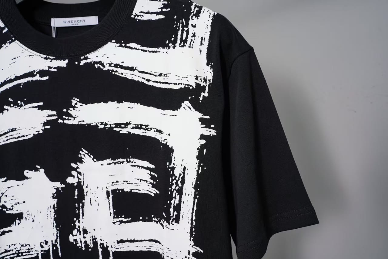 Givenchy - Brushstroke 4G Logo Heavyweight T-Shirt (Onyx Black)