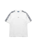 Prada - Logo Stripe Shoulder Heavyweight T-Shirt (Optic White)