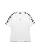 Prada - Logo Stripe Shoulder Heavyweight T-Shirt (Optic White)
