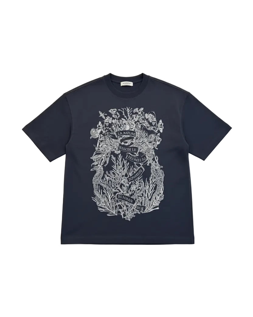 Dior - "La Nature" Baroque Illustrated Heavyweight T-Shirt (Midnight Navy)