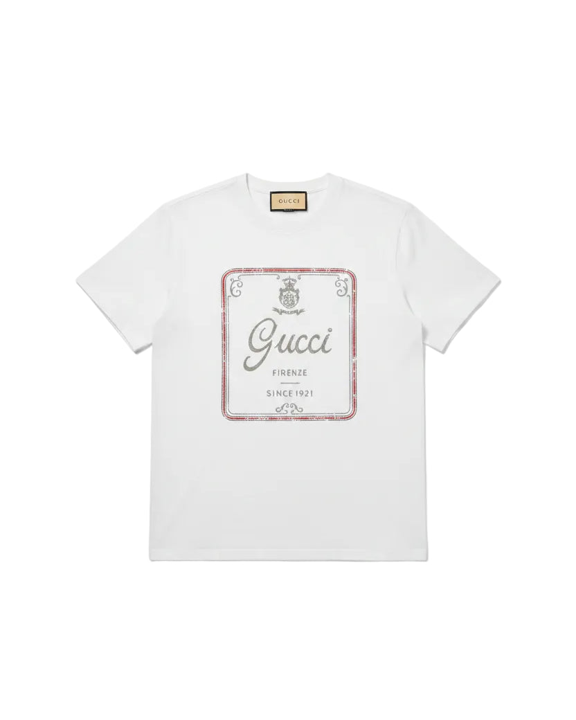 Gucci - Vintage Label Distressed Graphic T-Shirt (Optic White)