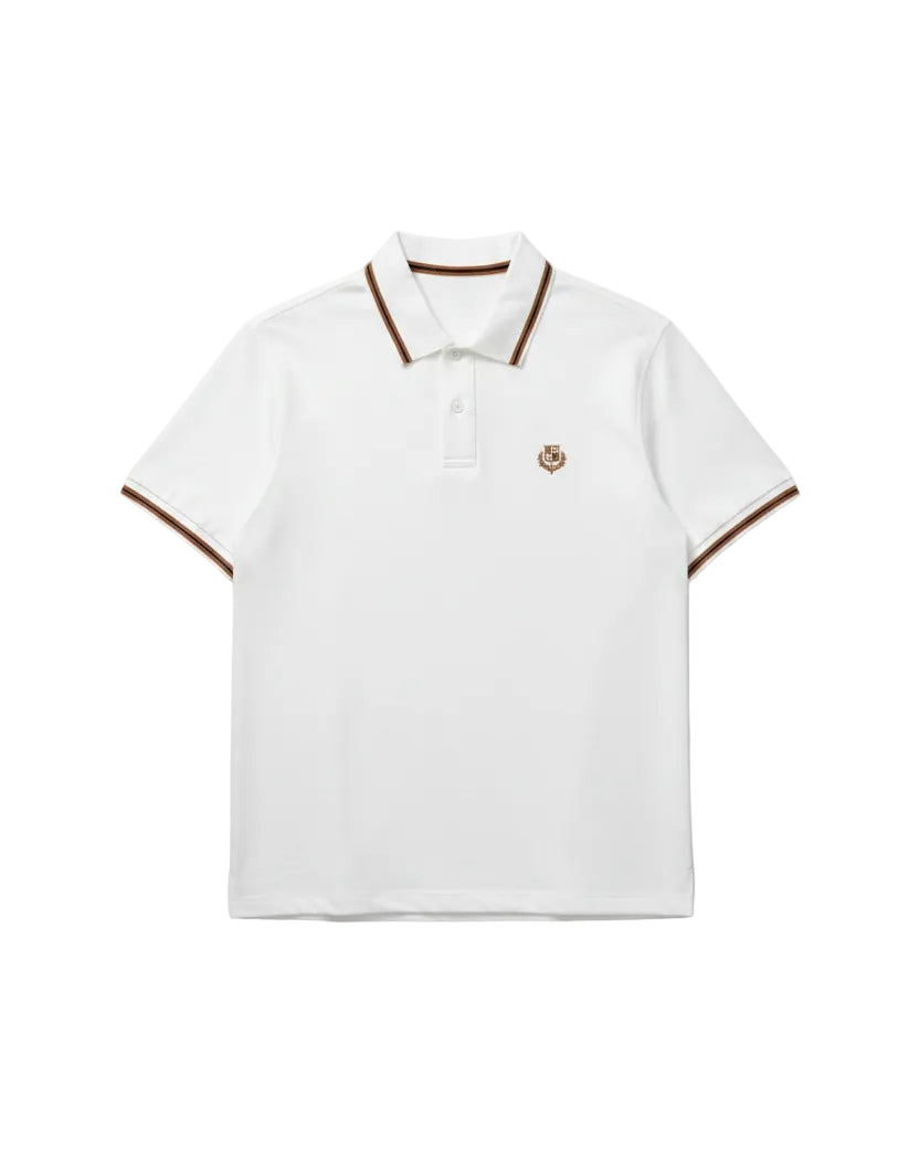 Loro Piana - Embroidered Crest Tipped Polo Shirt (Optic White)