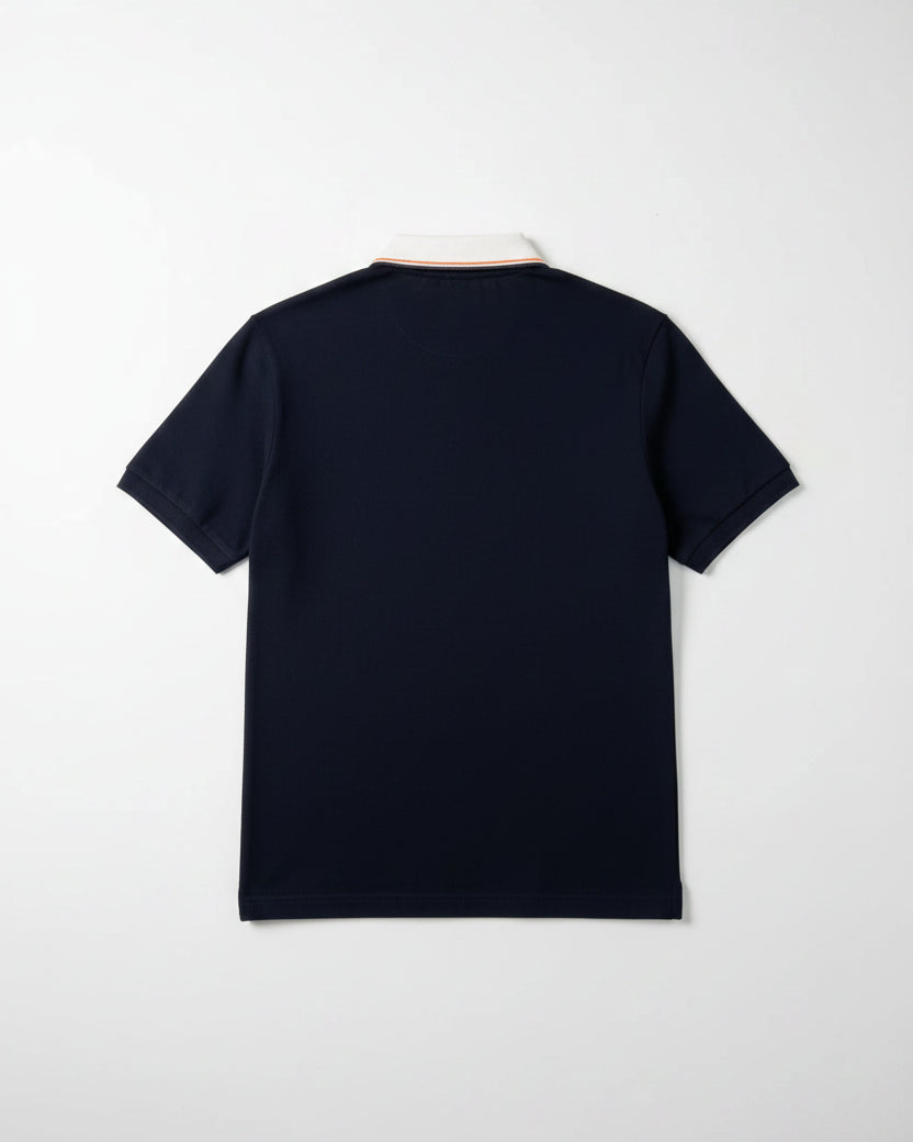 Casablanca - Color-Block Quarter-Zip Knit Polo (Midnight & Cream)