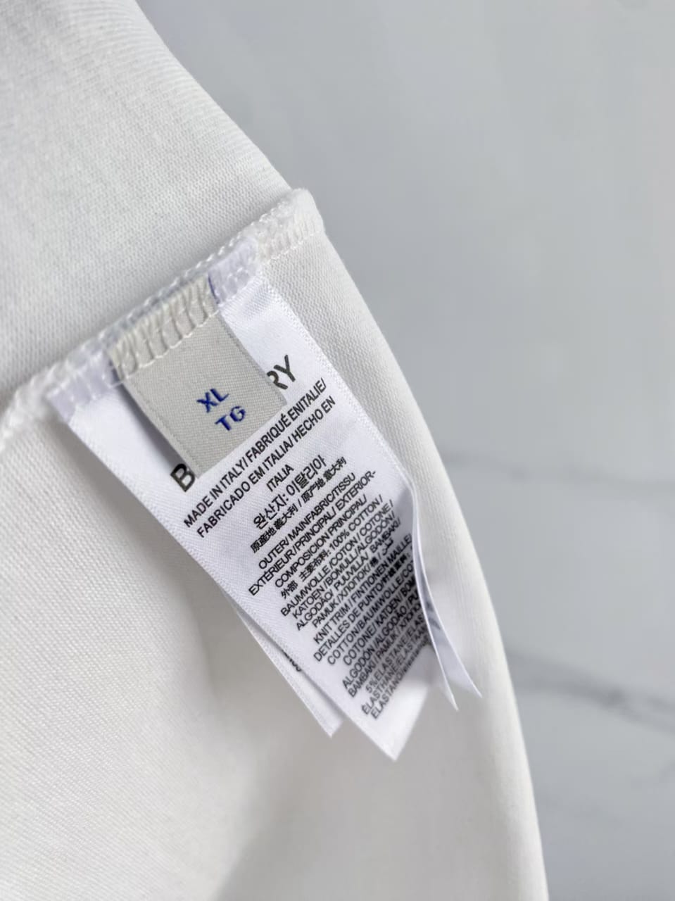 Burberry - Cursive Script Logo Heavyweight T-Shirt (Optic White)