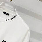 Balmain - Minimalist Logo-Collar Heavyweight T-Shirt (Optic White)