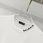 Balmain - Minimalist Logo-Collar Heavyweight T-Shirt (Optic White)