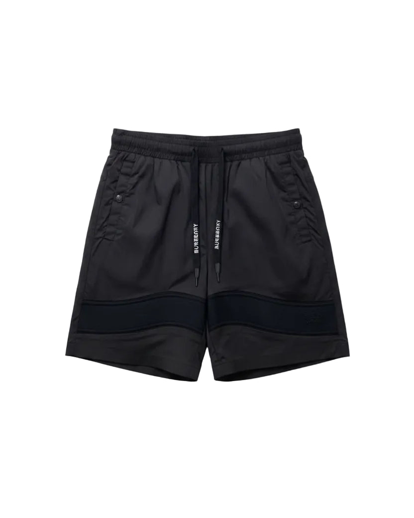 Balmain - Tonal Stripe Drawstring Luxury Shorts (Onyx Black)