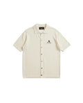 Loro Piana - Embroidered Crest Fine-Knit Button-Up Polo (Off-White)