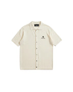 Loro Piana - Embroidered Crest Fine-Knit Button-Up Polo (Off-White)