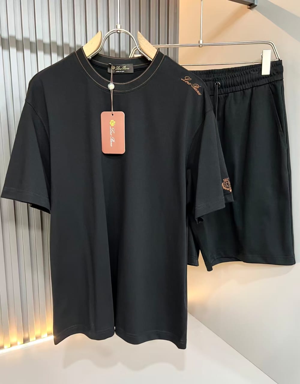 Loro Piana - Black T-shirt and Shorts Set