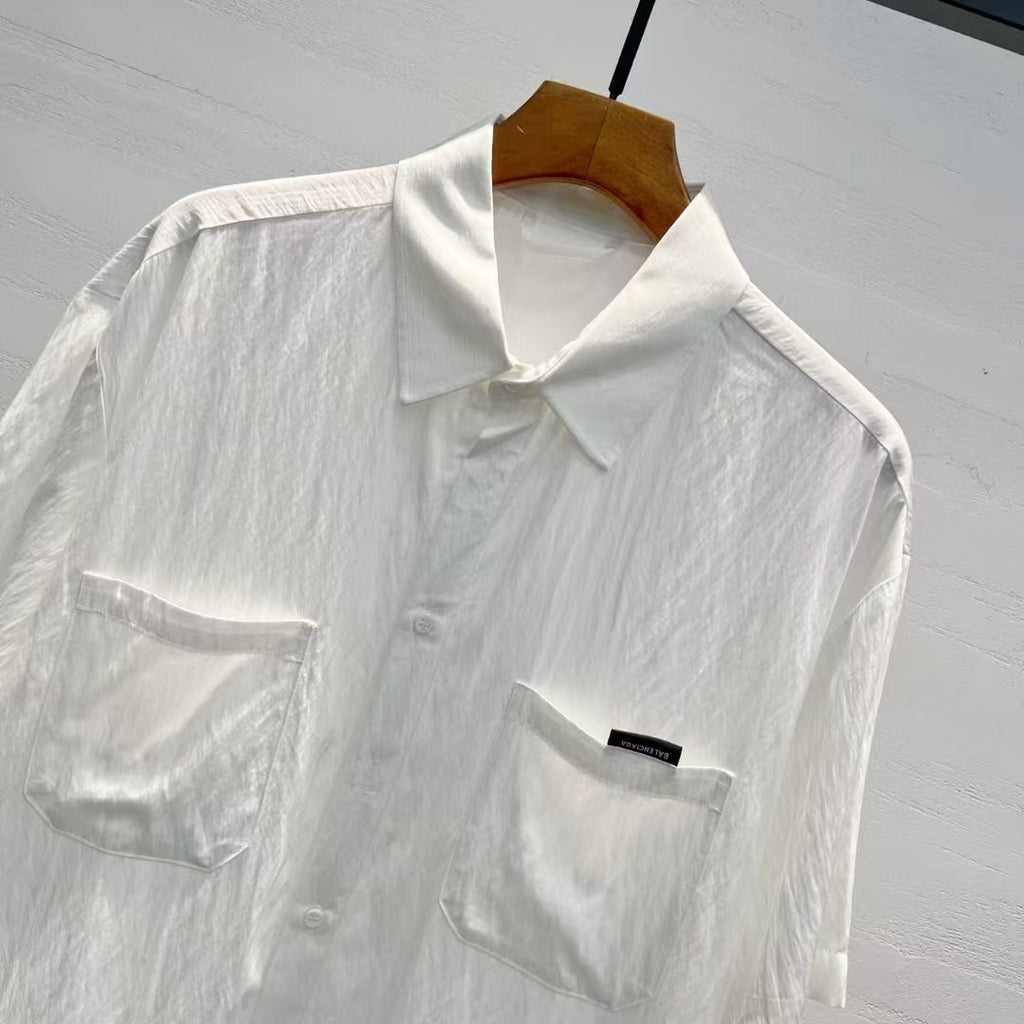 Balenciaga - Pinstripe Double Pocket Shirt - White