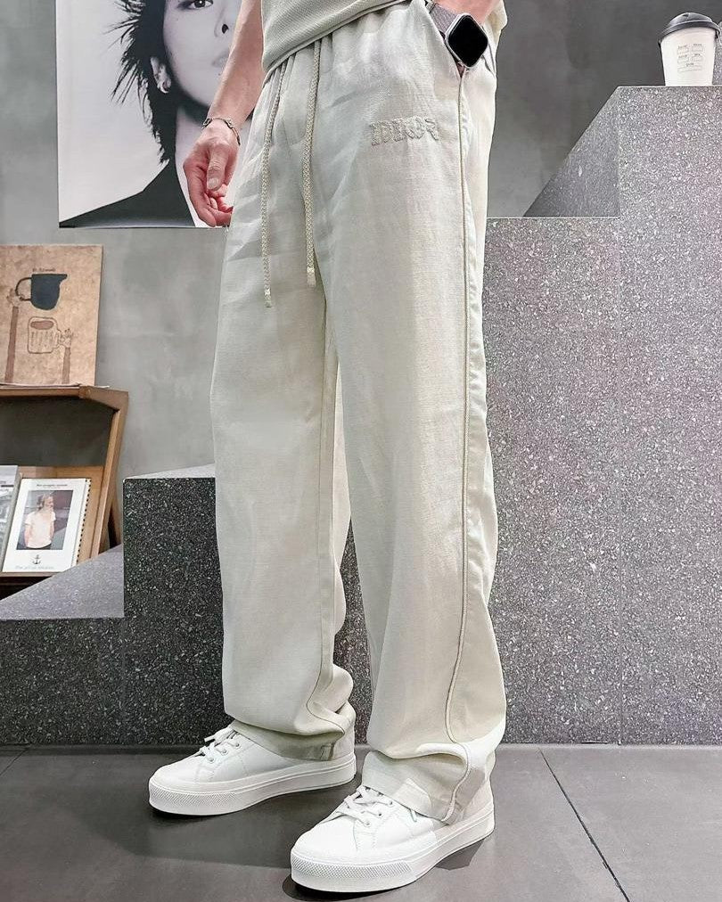 Dior - Embroidery Drawstring Trousers - Off-White