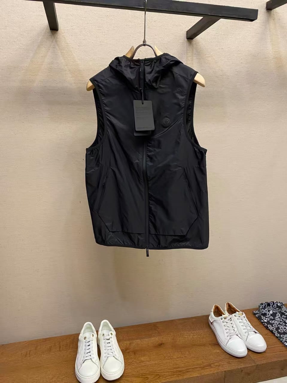 Moncler - Reflective Logo Hooded Vest - Black