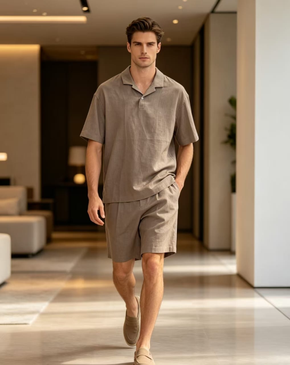 Loro Piana - Linen Set - Polo & Pleated Shorts