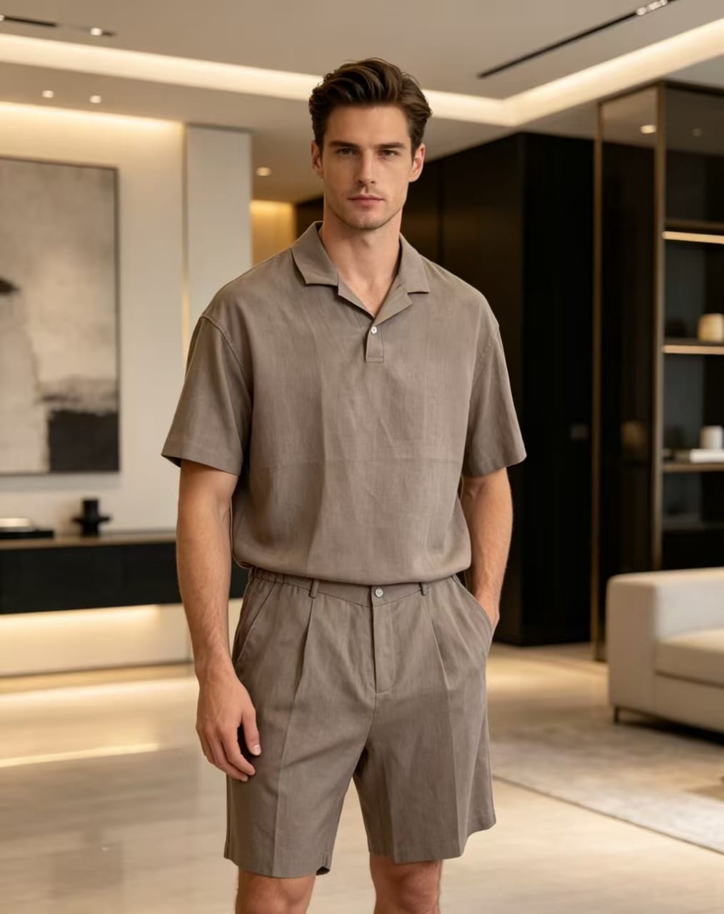 Loro Piana - Linen Set - Polo & Pleated Shorts