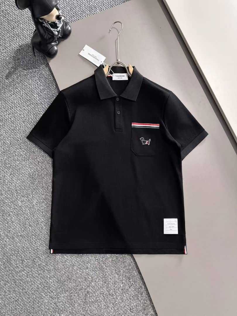 Men's Black Pique Polo