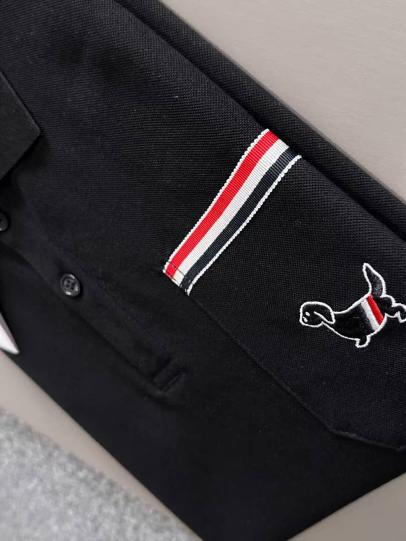 Men's Black Pique Polo