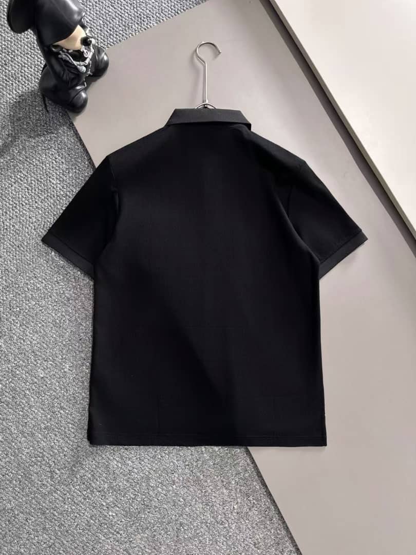 Men's Black Pique Polo
