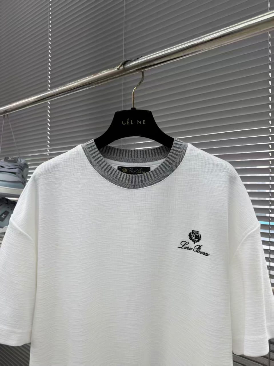 Loro Piana - Contrast-Collar Textured T-Shirt